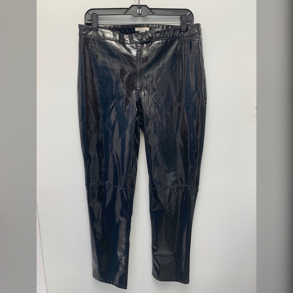 Black vinyl pants